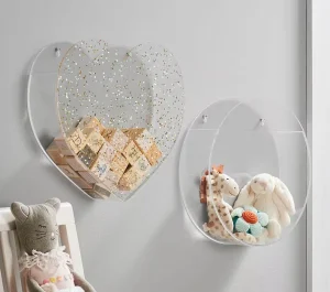 Transparent 3mm Thick Acrylic Hanging Circular Wall-Mounted Toy Display Rack