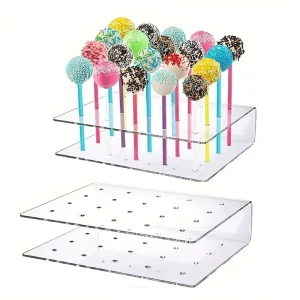 Transparent Acrylic 15-Hole and 20-Hole Lollipop Display Rack