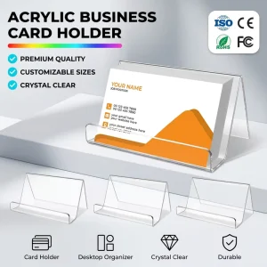 Transparent Acrylic Business Card Holder and Display Stand