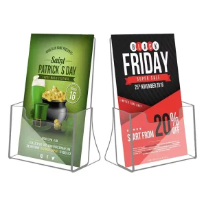 Transparent Acrylic Desktop Brochure and Magazine Display Stand