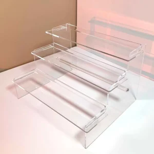 Transparent Acrylic Desktop Step Display Rack for Dolls, Figurines, and Jewelry