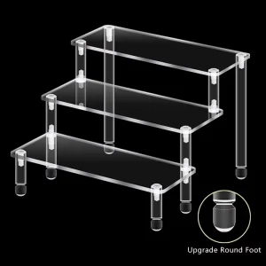 Transparent Acrylic Display Rack with Round Base, 4- or 5-Layer Stand for Toys, Models, and Accessories