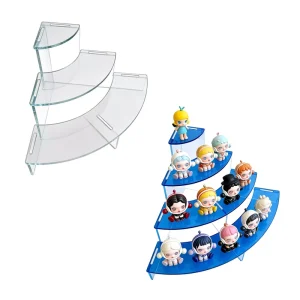 Transparent Acrylic Ladder Display Rack for Perfume, Makeup, Sunglasses, and Desserts