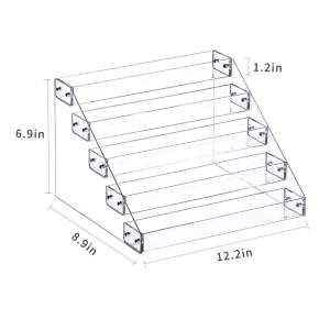 Transparent Acrylic Multi-Layer Trapezoidal Perfume Counter Display Rack