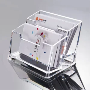 Transparent Acrylic Plastic Business Card Holder, One-, Two-, or Three-Layer