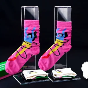 Transparent Acrylic Tabletop and Floor Display Rack for Socks
