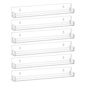Transparent Acrylic Wall-Mounted Display Rack for Records, Nail Polish, Magazines, and Picture Books
