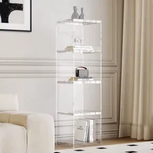 Transparent Acrylic Wall-Mounted Multi-Tier Storage Cabinet for Makeup