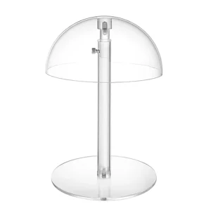 Transparent Acrylic Wig Stand Storage Display Rack Semi-Circular Dustproof Wig Holder Easy Assembly