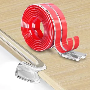 Transparent Baby Proofing Anti-Collision Strip, White and Grey, 10 x 200 mm
