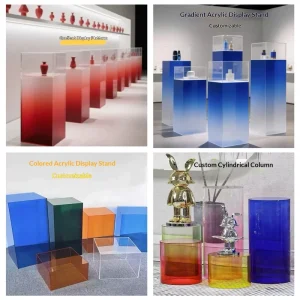Transparent Gradient Color Acrylic Box Device Booth Base Clothing Store Window Display Rack