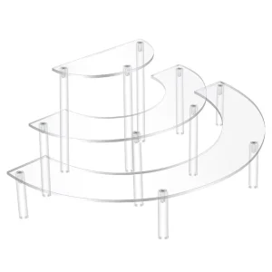 Transparent Ladder Acrylic Display Rack for Beverages, Perfume, Makeup, Sunglasses, and Desserts