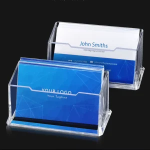Transparent Multi-Purpose Business Card and Note Holder Storage Box, 1, 2, or 3 Layers