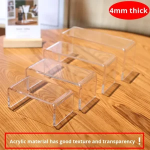 Transparent Plexiglass U-Shaped Acrylic Display Rack for Shoes, Jewelry, Cosmetics, or Toys