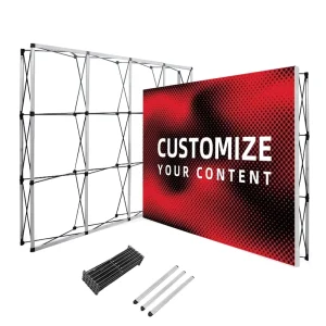 Travel Agency Pop-Up Display Backdrop Custom Map and Logo