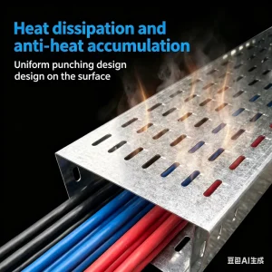 Tray-Type Wire Mesh Cable Trough Ventilated Perforated Hot-Dip Galvanized Fireproof