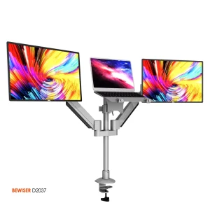 Triple LCD Monitor Bracket Desktop Stand Pole Mounting Arm D2037