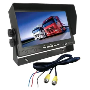 Truck Bus Car Lorry 4 Pin Port 2 Channels 7 Inch Display Screen Car TV Tft Lcd Color Screen Car Monitor With U Shaped Bracket