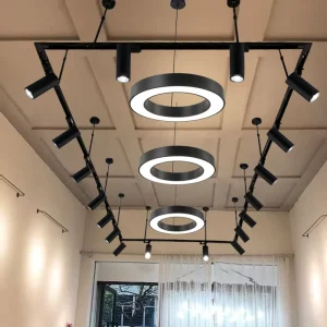 Two-Wire Telescopic Long-Pole LED Track Spotlight Aluminum 3500K-6000K CRI 90 for Retail Shops