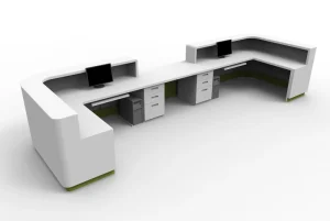 U-Shape Nurse Station Desk Solid Surface Hospital Reception Counter