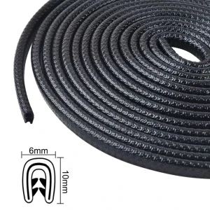 U-Shaped Wear- and Corrosion-Resistant Door Edge Protection Rubber Seal Strip