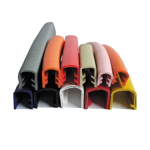U shaped Rubber Skeleton Edging Strip with Built in Steel Strip Slot