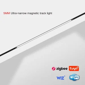Ultra-Slim 5mm Magnetic Track Light 3000K-6000K CCT Adjustable Recessed Linear Floodlight Dimmable for Home