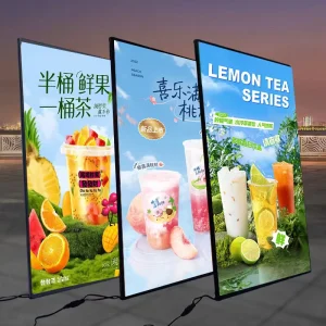 Ultra-Slim Aluminum Tempered Glass LED Light Box Sign Manufacturer Backlit Rectangular Display for Advertising Posters