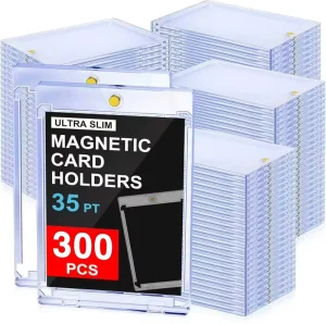 Ultra-Slim Magnetic Trading Card Holder, 35pt, Hard Plastic, 300 Pieces