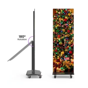 Ultra-Slim Moveable Folding Full HD IP54 Waterproof 1000cd Brightness Animation Advertising Digital Signage Smart LED Display