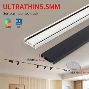 Ultra Slim White Aluminum 48V DC Magnetic LED Track Light System Surface Mount Ceiling