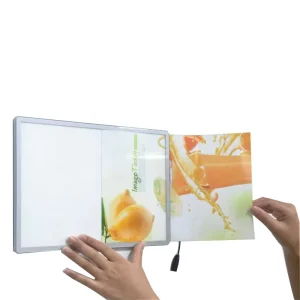 Ultra-Thin Anodized Aluminum Square Wall-Mounted LED Light Box Display