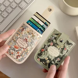 Ultra-Thin Compact Pull-Out ID Card Holder with Multi-Card Slots Large-Capacity Creative Business Card Storage