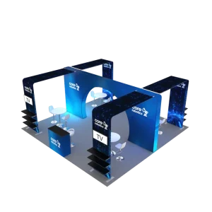 Unique Tool Free 20×20 Aluminum Tube Exhibition Backlit Light Box Arch Stand Portable Trade Show Display Booth