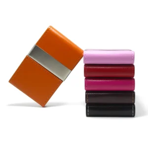 Unisex Professional PU Card Holder Metal Credit Card Case Pocket Holder Magnetic Business Card Case Leather