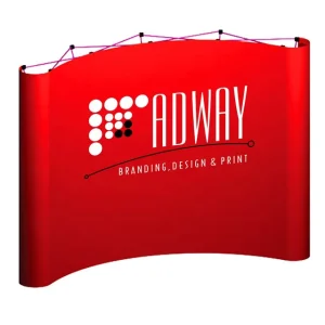 Used 10ft Wall-to-Floor Tension Fabric Display Stand Trade Show Kit