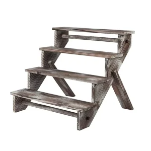 Ustic Wood Display Stand Stair Shelf