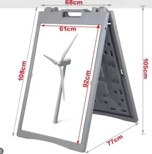 V Mate Outdoor a Frame Sidewalk Sign Plastic Sandwich Board Water Base Double Sided Foldable Pavement Sign Stand A1