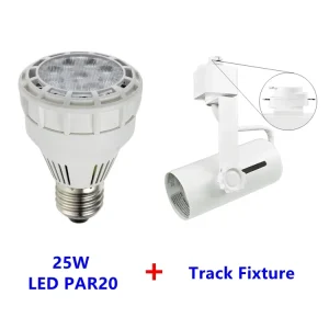 VAKESUN VP05 Modern Aluminum LED PAR20 25W Indoor Embedded Spotlight E26 E27 Base 3 Year Warranty 2700K 6500K Color Temp 15 60