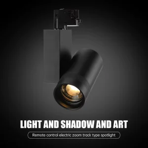 Variable Zoom COB LED Track Spotlight Aluminum Body Dimmable Track Light for Mall Shop Window Restaurant Commercial Lighting
