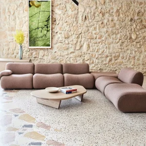 Velvet Boucle Fabric Modular Sectional Corner Sofa for Apartments, Villas, Hotels, and Offices
