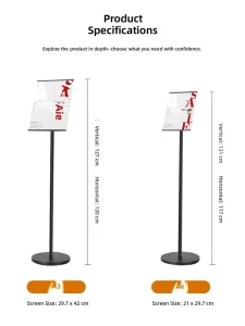 Vertical Floor-Standing A4 Poster Display Stand with Water Sign and Directional Guide Board