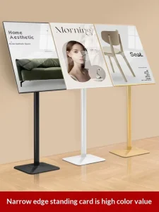 Vertical Floor-Standing Iron Advertising Board and Directional Poster Rack