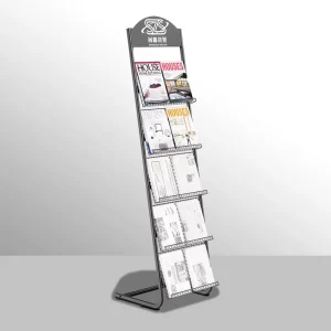 Vertical Metal Newspaper Display Rack Brochure and Book Display Rack
