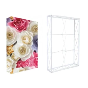 Vertical Pop-Up Tension Fabric Backdrop Display Stand for Trade Shows