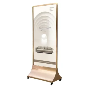 Vertical Screen Floor Standing Display Rack KT Board and Poster Advertising Rack Aluminum Alloy for Shopping Malls