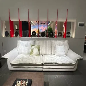 Villa Modular Convertible Sofa with Solid Wood Frame and Real Leather Upholstery