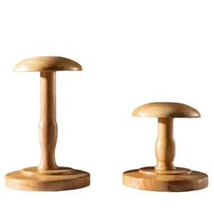 Vintage Solid Wood Covered Tabletop Hat Display Stand for Clothing Stores Wigs and Hats