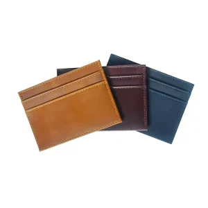Vintage Style Slim Genuine Leather Business Card Holder No Closure 10mm Thick 35g Lightweight Customizable for All Credit Cards