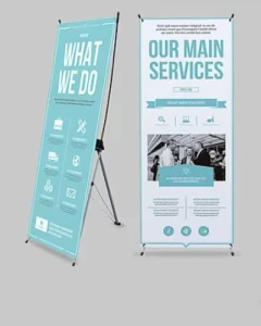 Vinyl Weatherproof X Banner Display Stand for Indoor Advertising